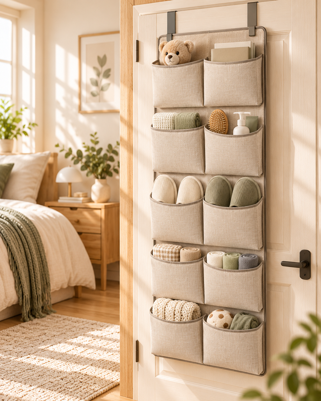 Wecnspel Over Door Hanging Organizer – Large Capacity Storage Bag with Multiple Pockets for Bedroom, Bathroom, Closet & Home Organization